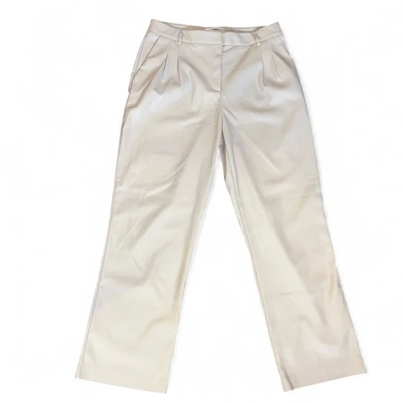 Elegant Cream Vegan Leather Pants! - Picture 1 of 6